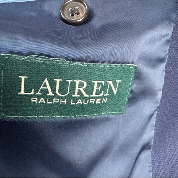 Lauren Ralph Lauren Mens Navy Blue Blazer 40R Gold Buttons Classic Wool Blend - Picture 9 of 15
